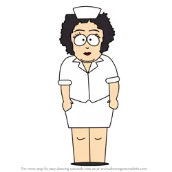 How to Draw Brunette Nurse from South Park