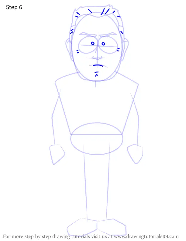 How to Draw Coach Miles from South Park (South Park) Step by Step ...