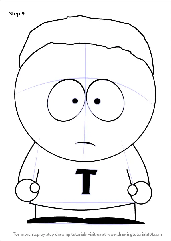 Step by Step How to Draw Token Black from South Park