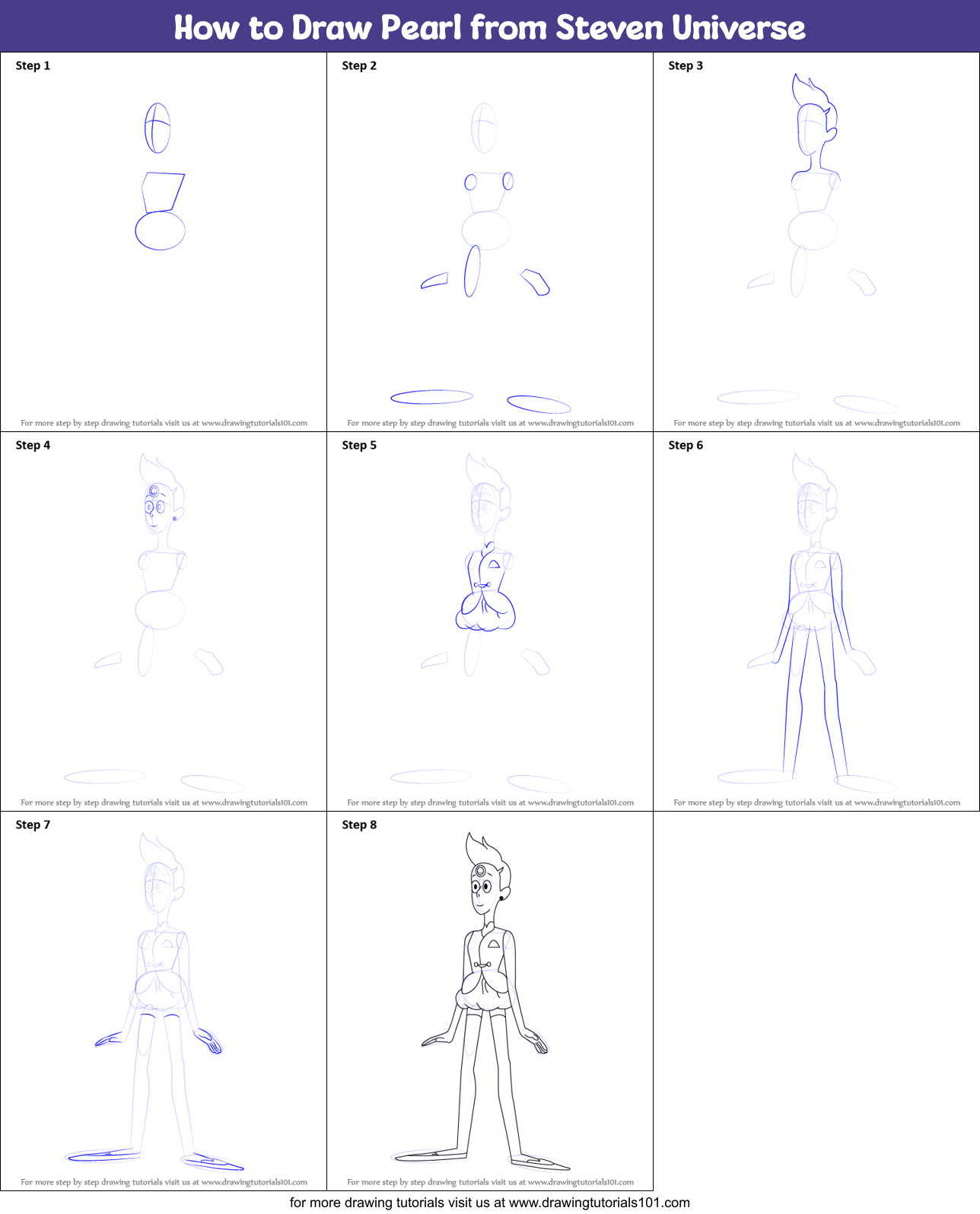 draw how step step by to universe by printable Steven Universe from Draw to Pearl step How