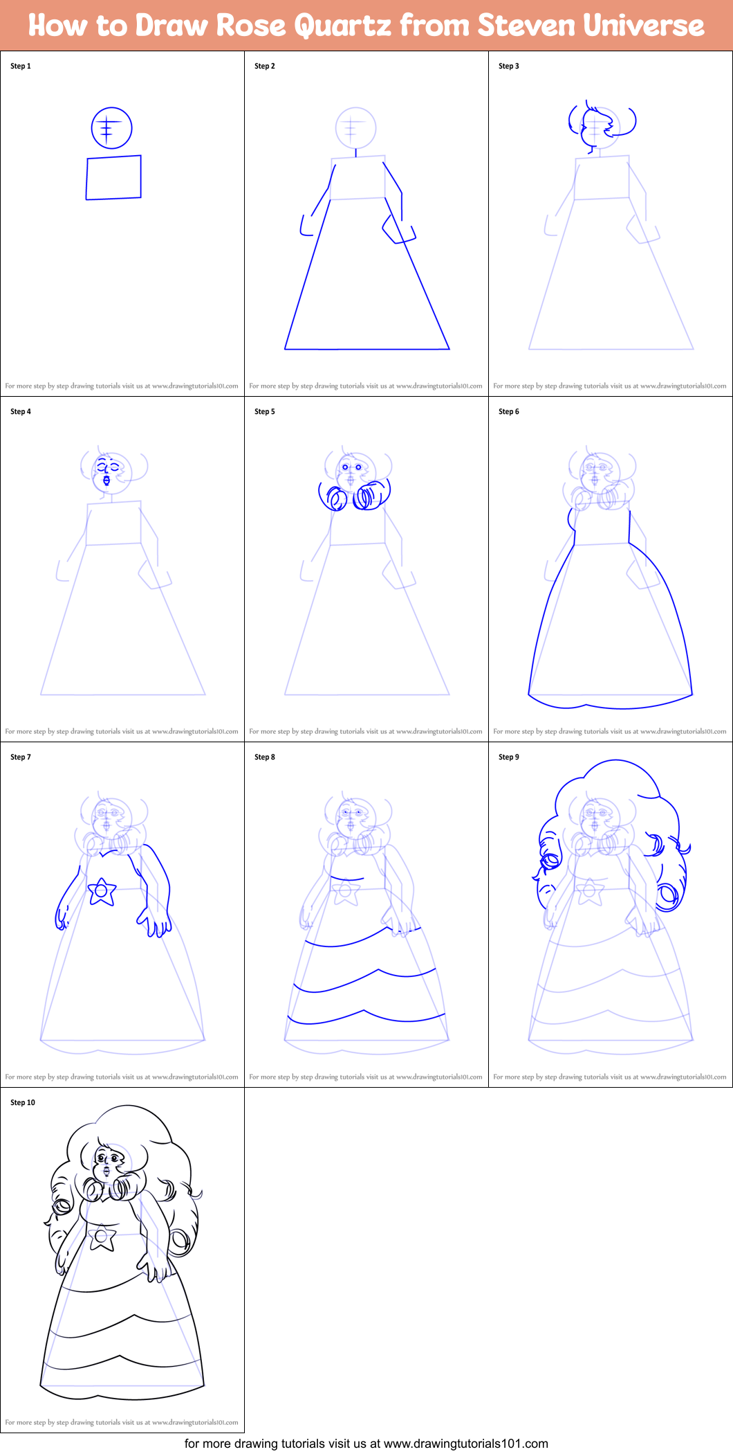 How To Draw Rose Quartz From Steven Universe Printable
