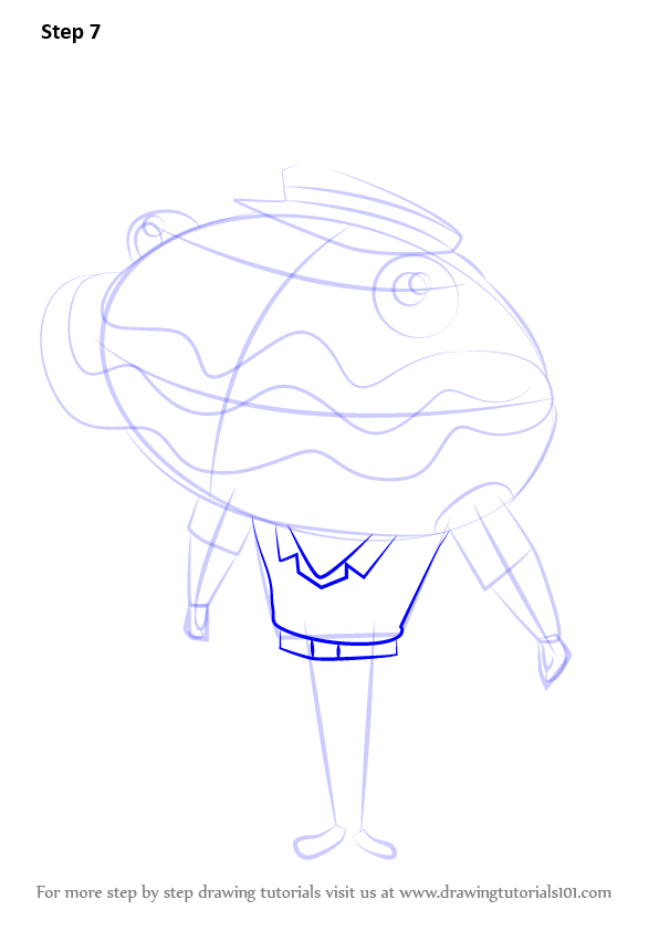 How To Draw Captain Clam From Stoked Stoked Step By Step