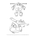 How to Draw Jett from Super Wings
