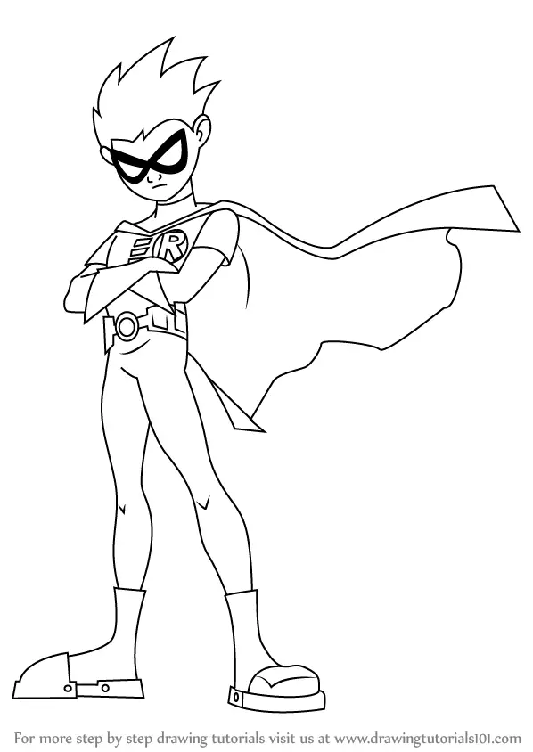 Learn How to Draw Robin from Teen Titans (Teen Titans) Step by Step ...