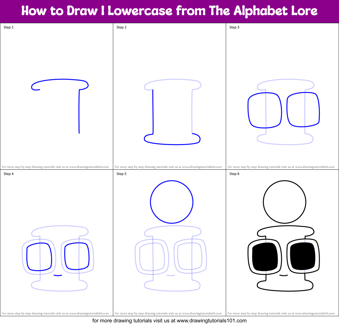 How To Draw Alphabet Lore - Lowercase Letter W  Cute Easy Step By Step  Drawing Tutorial 