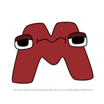 How to Draw M Uppercase from The Alphabet Lore