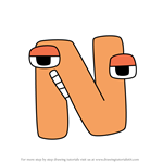 How to Draw N Uppercase from The Alphabet Lore
