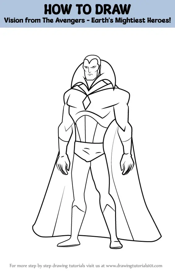 how to draw Vision from The Avengers Earths Mightiest Heroes step 0 og