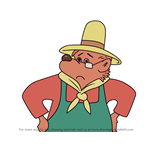 How to Draw Farmer Ben from The Berenstain Bears