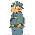 How to Draw Officer Marguerite from The Berenstain Bears