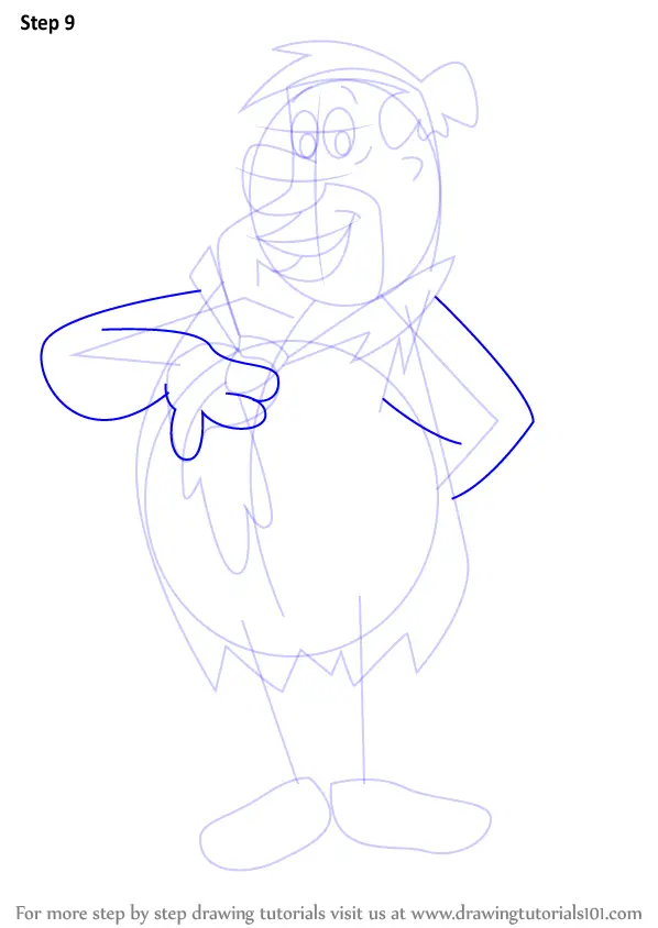 Step by Step How to Draw Fred Flintstone from The Flintstones