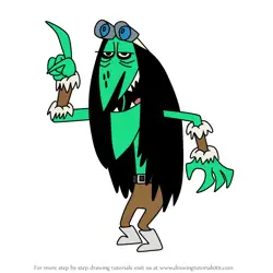 How to Draw Creeper from The Grim Adventures of Billy & Mandy