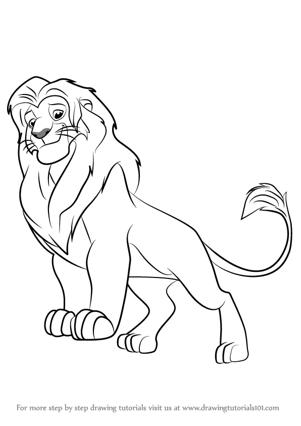 Learn How To Draw Simba From The Lion Guard The Lion Guard Step By Step Drawing Tutorials