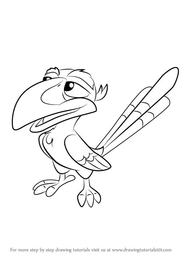 Learn How to Draw Zazu from The Lion Guard (The Lion Guard) Step by