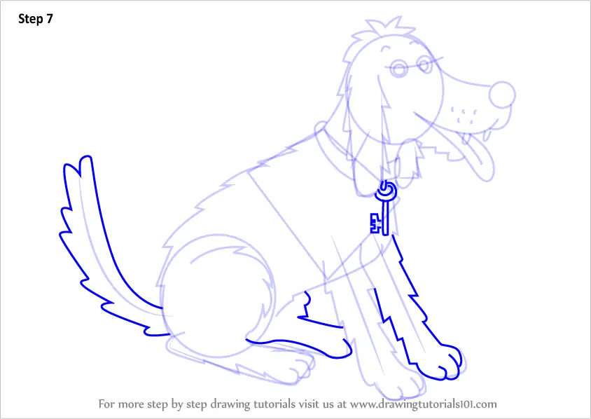 Learn How To Draw Floppy The Dog From The Magic Key The Magic Key Step By Step Drawing Tutorials