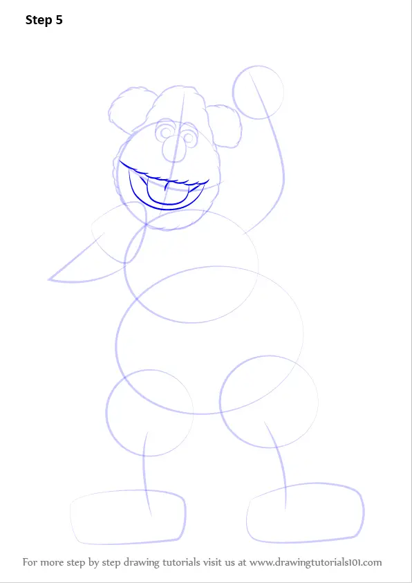 Step by Step How to Draw Fozzie Bear from The Muppet Show