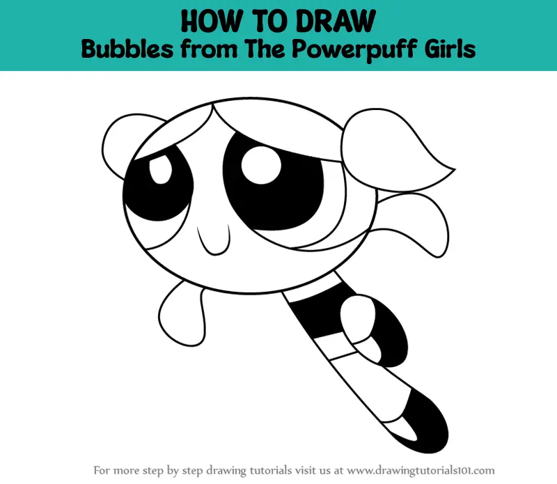 How to Draw + Color Bubbles from Powerpuff Girls step by step Easy