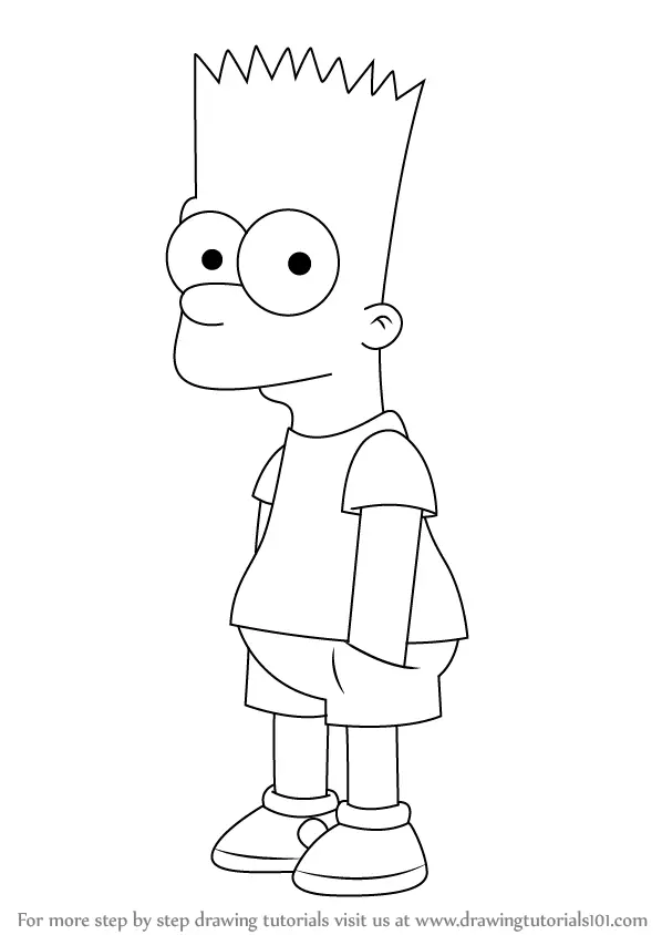 Learn How to Draw Bart Simpson from The Simpsons (The Simpsons) Step by