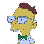 How to Draw Bruce Udelhofen from Simpsons