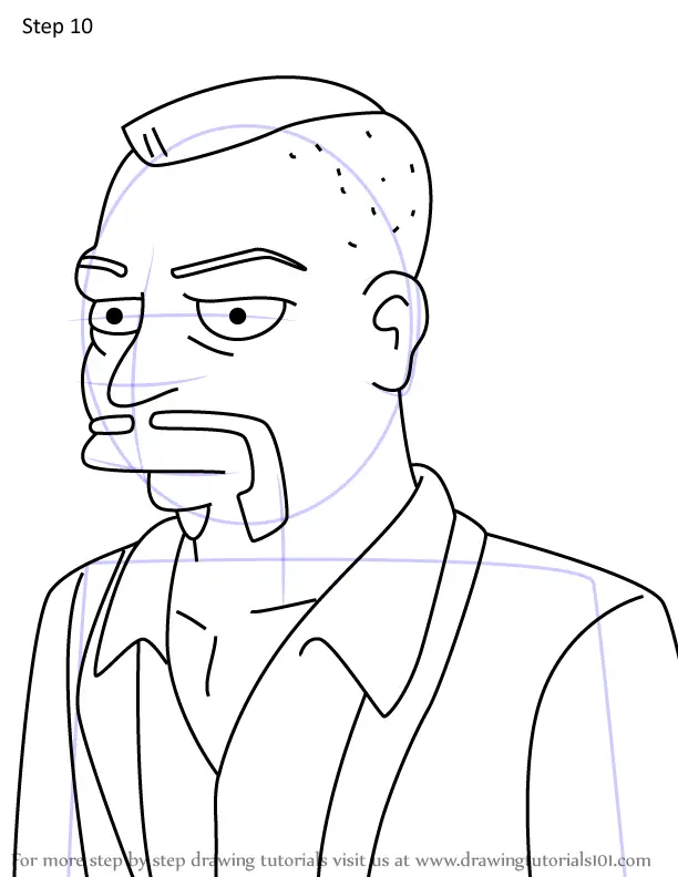 How to Draw Chuck Liddell from Simpsons (The Simpsons) Step by Step ...