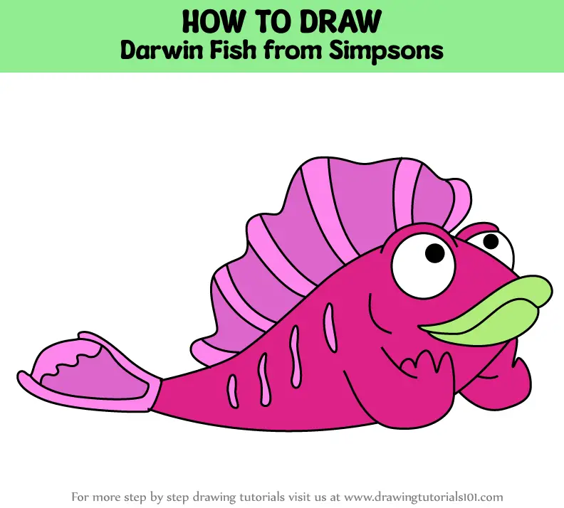 How to Draw Darwin Fish from Simpsons (The Simpsons) Step by Step ...