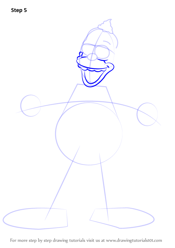 How to Draw Krusty the Clown from The Simpsons (The Simpsons) Step by