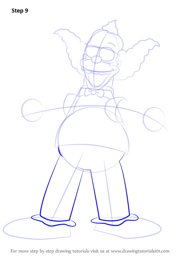 How to Draw Krusty the Clown from The Simpsons (The Simpsons) Step by