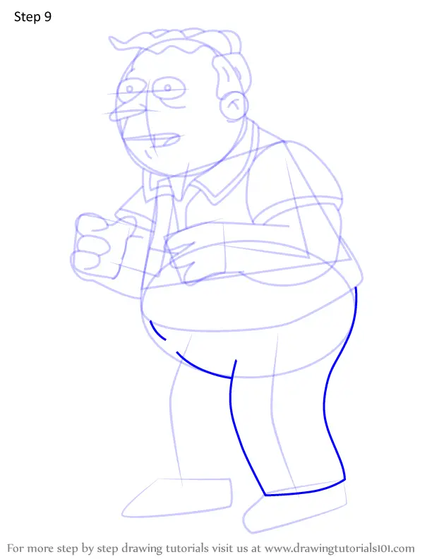 How to Draw Larry Burns from Simpsons (The Simpsons) Step by Step ...