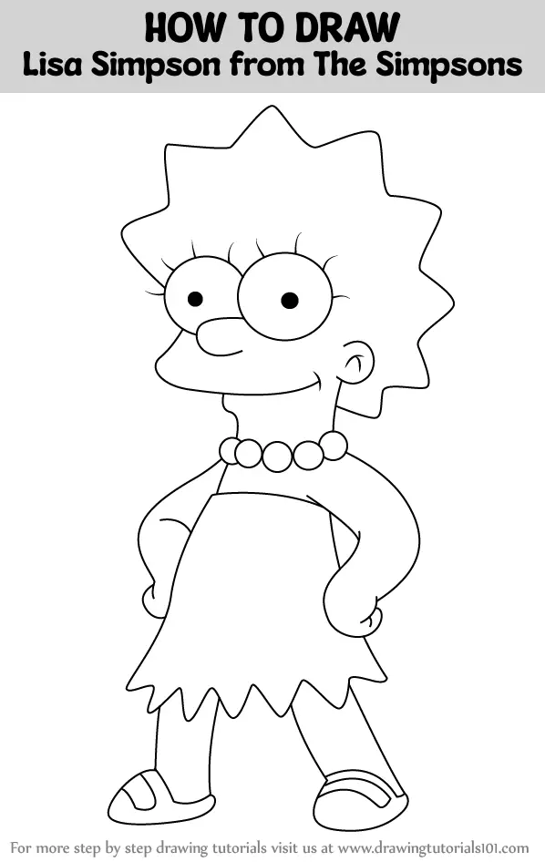 How To Draw Lisa Simpson From The Simpsons (The Simpsons) Step By Step ...