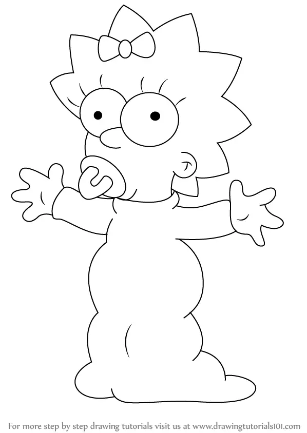 How to Draw Maggie Simpson from The Simpsons (The Simpsons) Step by