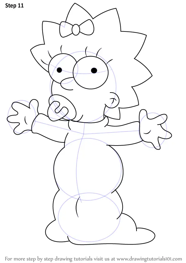 How To Draw Maggie Simpson From The Simpsons The Simpsons Step By Step 