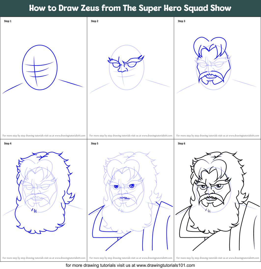 Zeus Face Drawing Easy