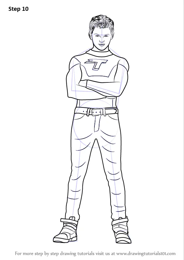 how to draw Max Thunderman from The Thundermans step 10