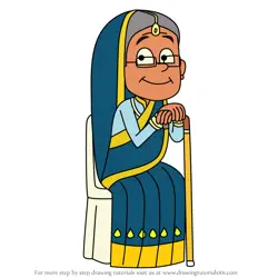 How to Draw Par Dadi from The Twisted Timeline of Sammy & Raj