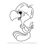 How to Draw Concord Condor from Tiny Toon Adventures