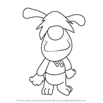 How to Draw Saul Sheepdog from Tiny Toon Adventures