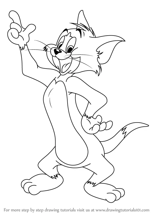 How to Draw Tom Cat (Tom and Jerry) Step by Step
