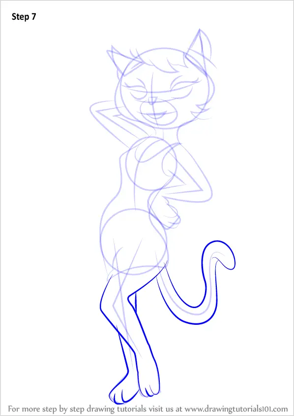 How to Draw Kitty Glitter from Top Cat (Top Cat) Step by Step ...