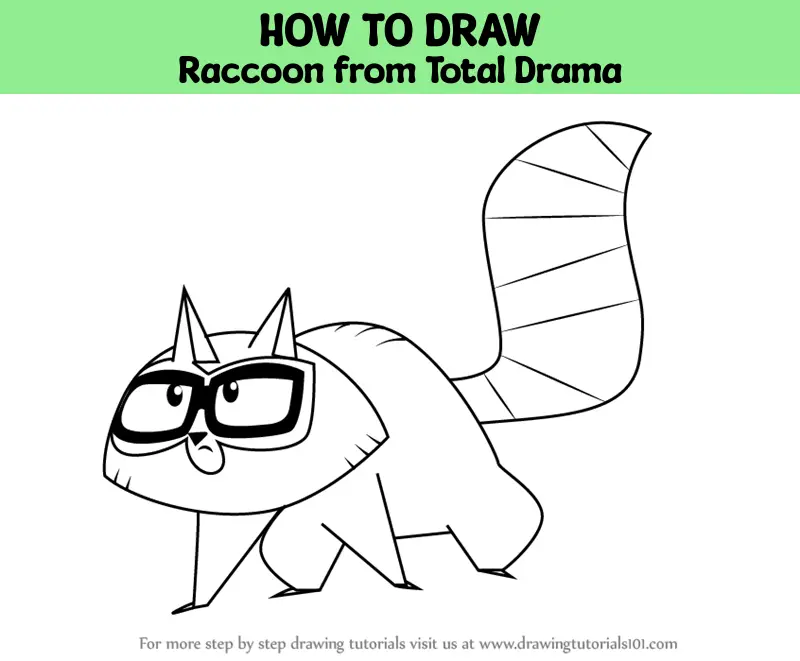 How to Draw Raccoon from Total Drama (Total Drama) Step by Step ...