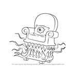 How to Draw Arm Chair Monster from Uncle Grandpa