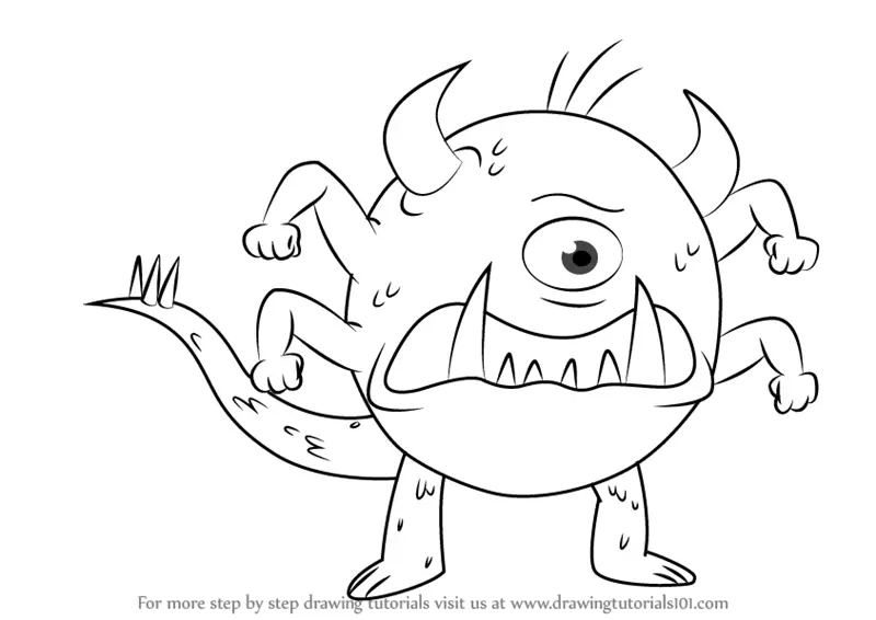 how to draw a monster