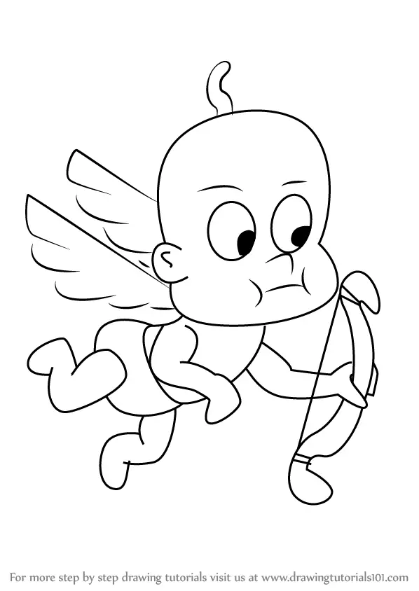 Love Icon Flying Cupid Sketch Cute Cartoon Character-vector Cartoon-free  Vector Free Download