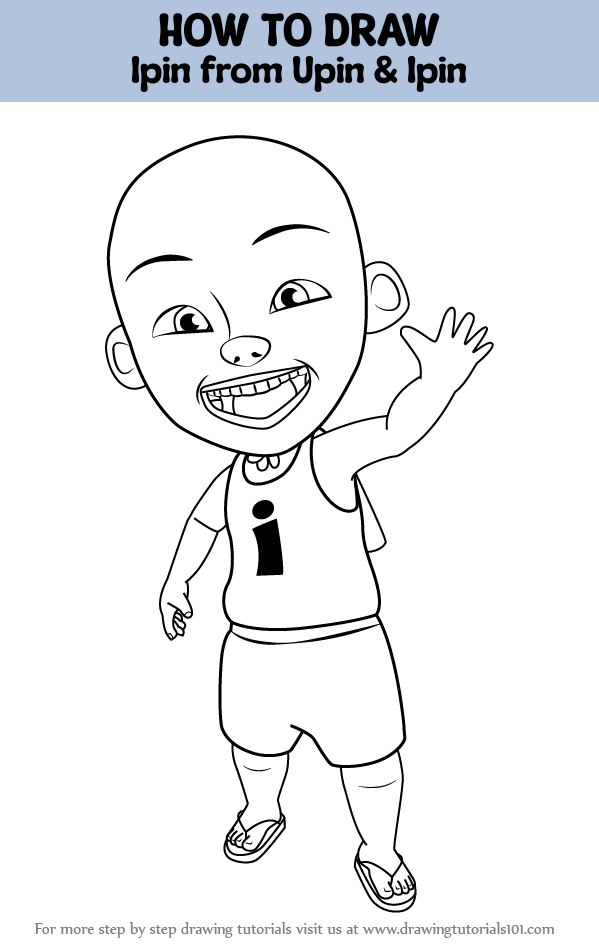 How To Draw Ipin From Upin And Ipin Upin And Ipin Step By Step