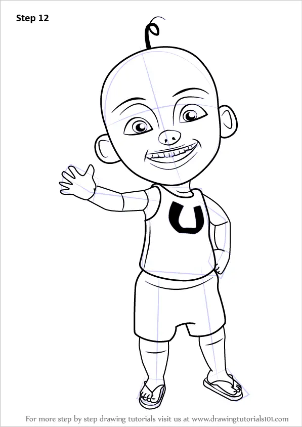 Learn How to Draw Upin  from Upin  Ipin  Upin  Ipin  Step 