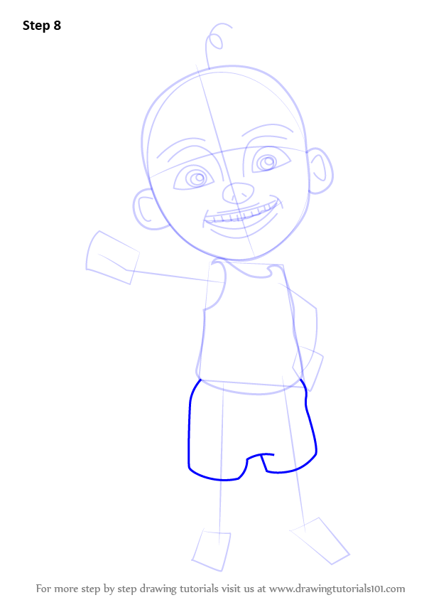 How To Draw Upin From Upin And Ipin Upin And Ipin Step By Step