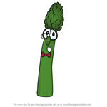 How to Draw Archibald Asparagus from VeggieTales in the City