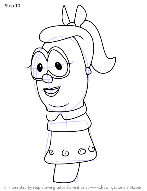 How To Draw Cassie Cassava From Veggietales In The City Veggietales In The City Step By Step 7039