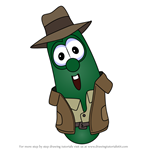 How to Draw Minnesota Cuke from VeggieTales in the City