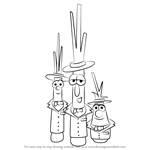 How to Draw The Scallions from VeggieTales