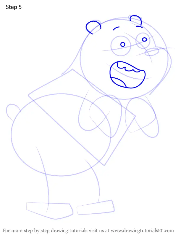 How to Draw Grizzly Bear from We Bare Bears (We Bare Bears) Step by ...